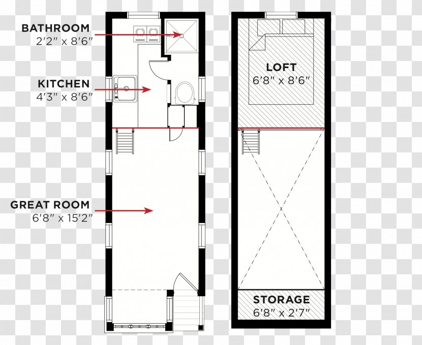 Tumbleweed Tiny House Company Movement Floor Plan - Structure Transparent PNG