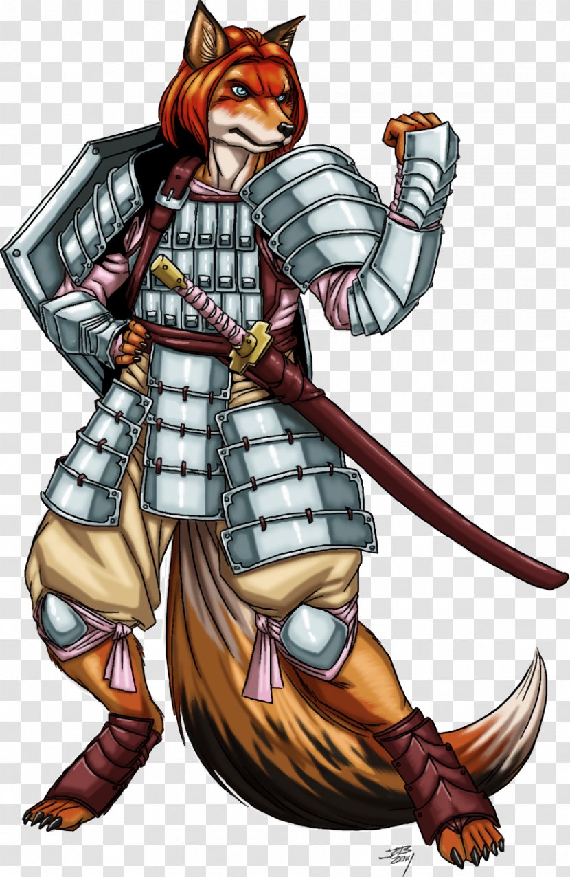 Kitsune Nine-tailed Fox Pathfinder Roleplaying Game Kitsuné Red - Fictional Character Transparent PNG