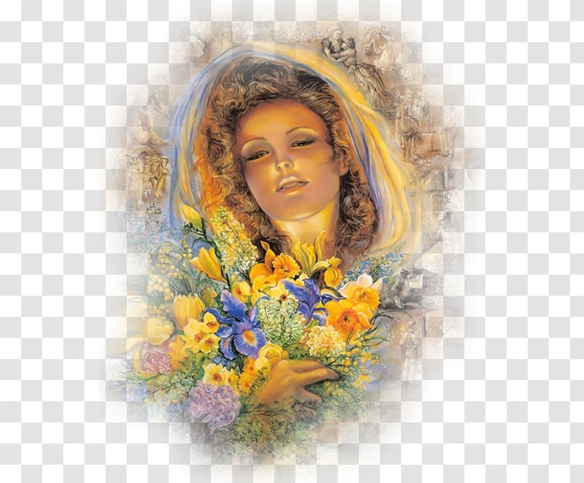 Josephine Wall Floral Design Nature's Whispers Art Fantasy - Painter - Painting Transparent PNG