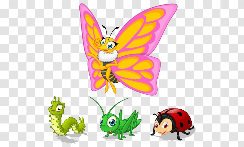 Butterfly Cartoon Character Illustration - Flat Design - Butterflies And Insects Transparent PNG