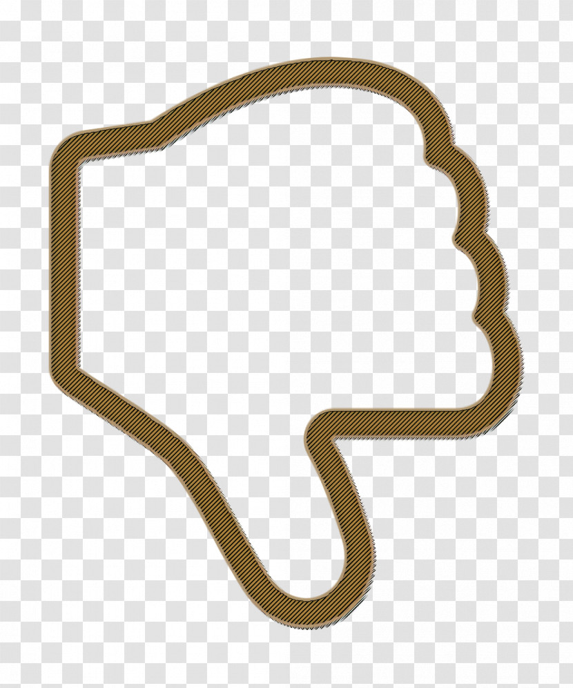 Basic Hand Gestures Lineal Icon Dislike Icon Bad Icon Transparent PNG
