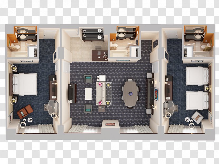 3D Floor Plan Hotel Suite House - 3d Transparent PNG
