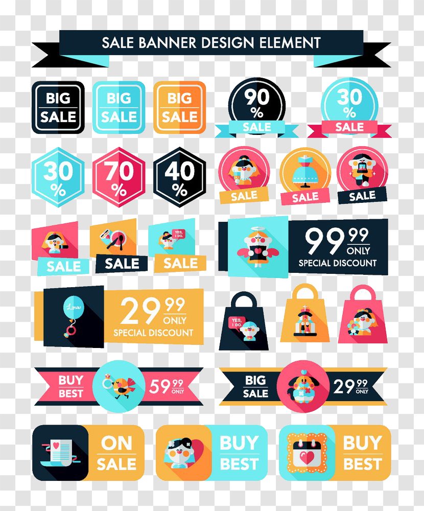 Taobao Discounts And Allowances Illustration - Technology - Pretty Fashion Promotion Tag Transparent PNG