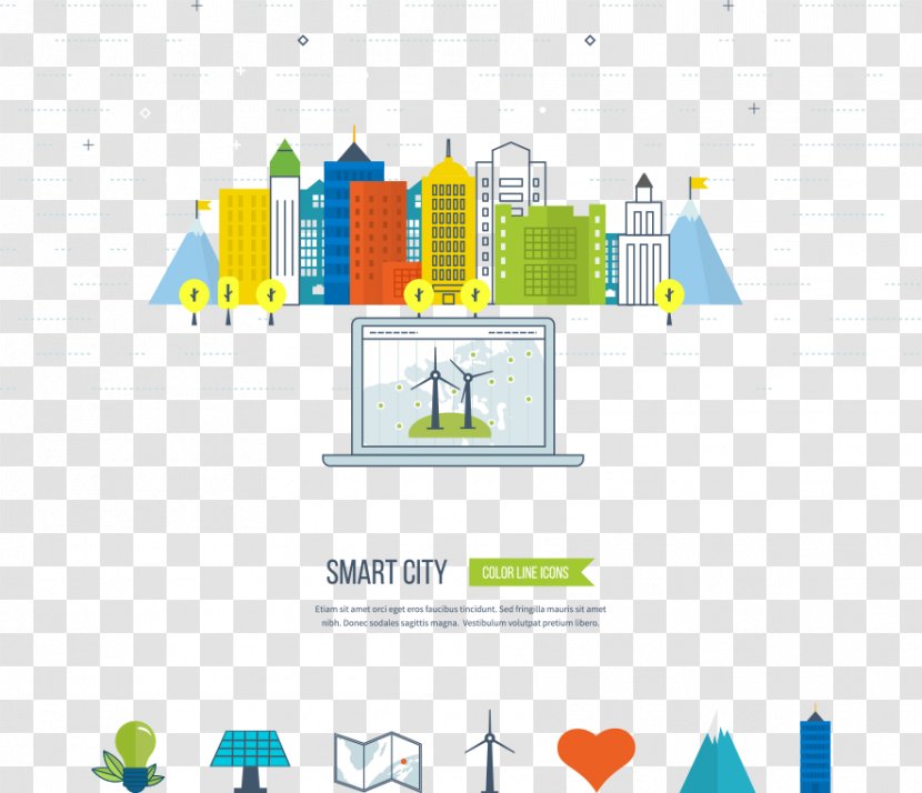 Environmentally Friendly Green Smart City - Vector Transparent PNG