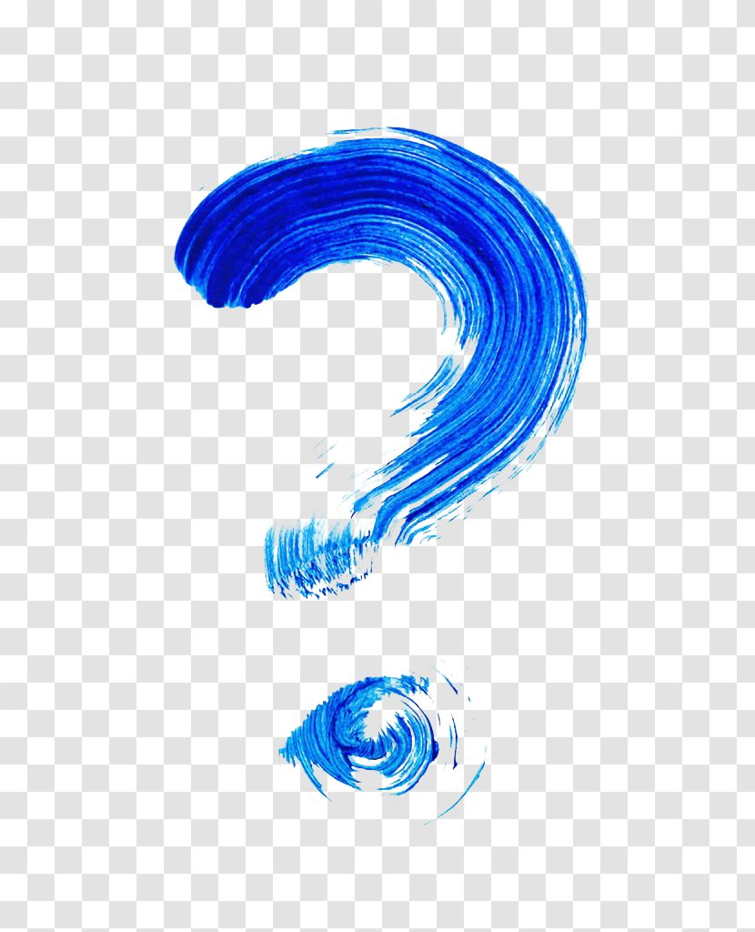 Question Mark Blue Icon - Watercolor Painting Transparent PNG