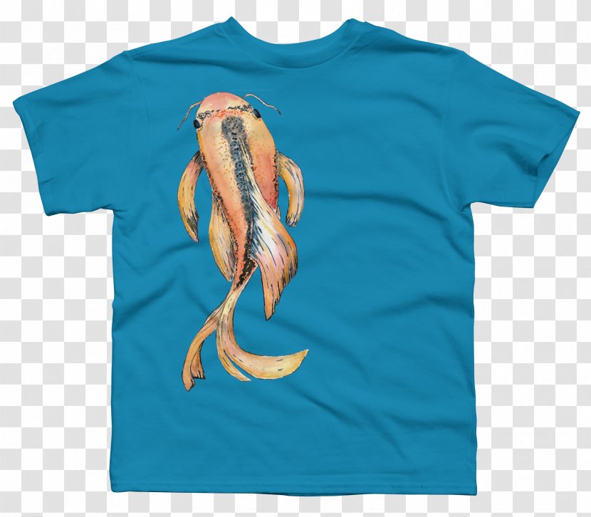 T-shirt Hoodie Sleeve Clothing - Blue - Four Koi Transparent PNG