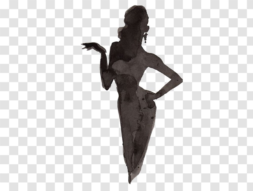 Drawing Silhouette Woman - Painting Transparent PNG