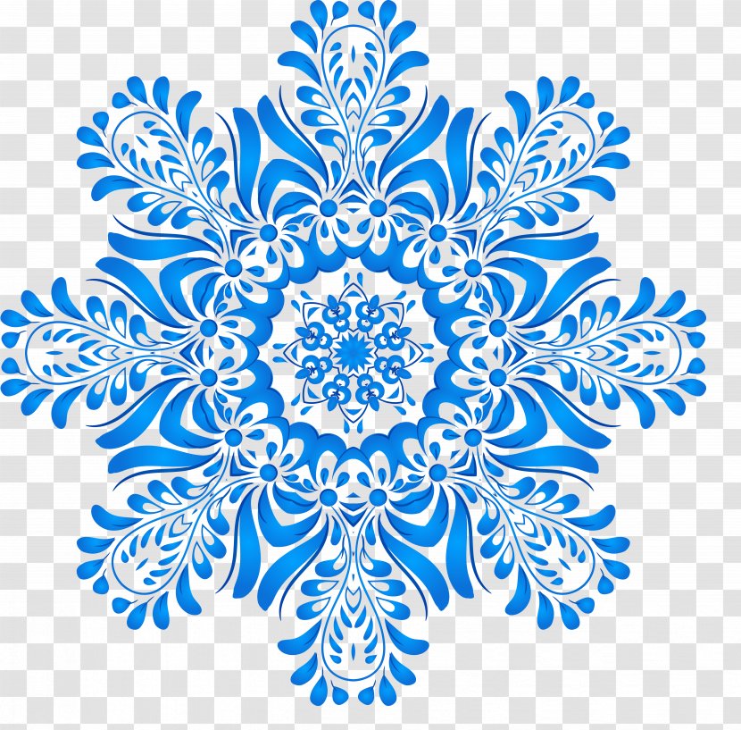 Mandala Ornament - Point - Blue Snowflake Transparent PNG