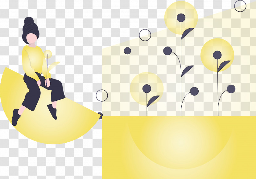 Yellow Cartoon Line Smile Transparent PNG