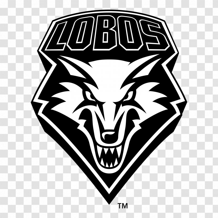 University Of New Mexico Lobos Women's Basketball Men's Soccer Football - Monochrome Transparent PNG