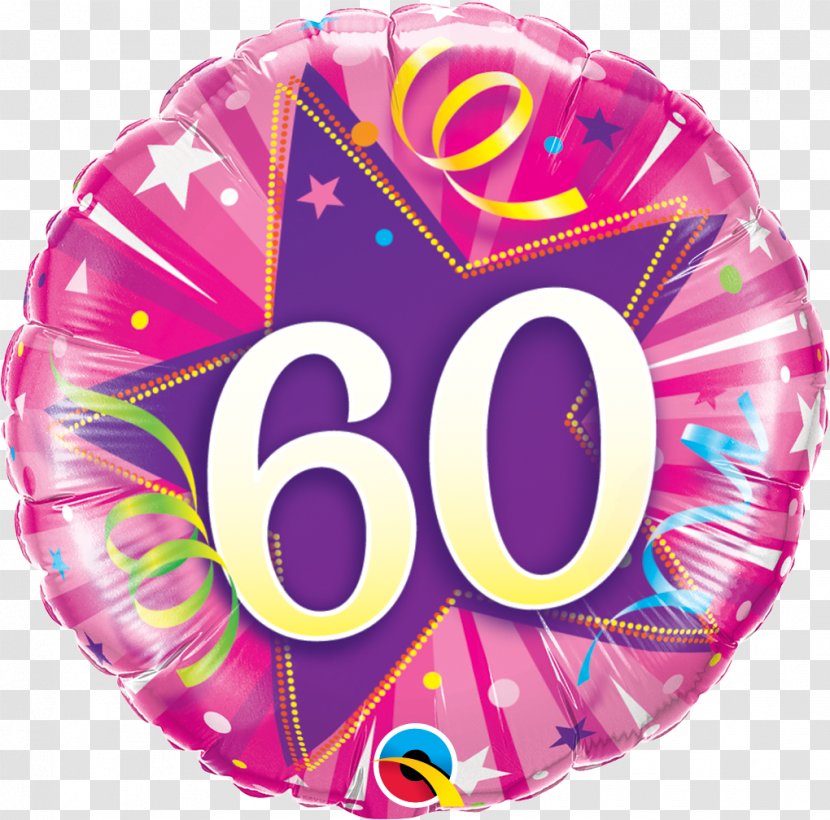 Gas Balloon Birthday Party Gift - Confetti - 60th Transparent PNG