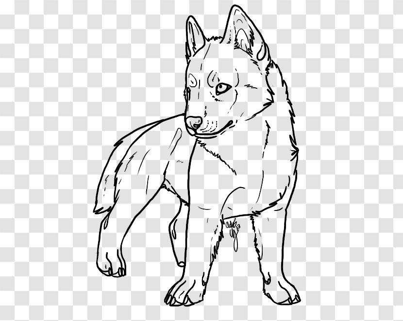 Dog Breed Line Art Siberian Husky Puppy Drawing - Wolf Transparent PNG