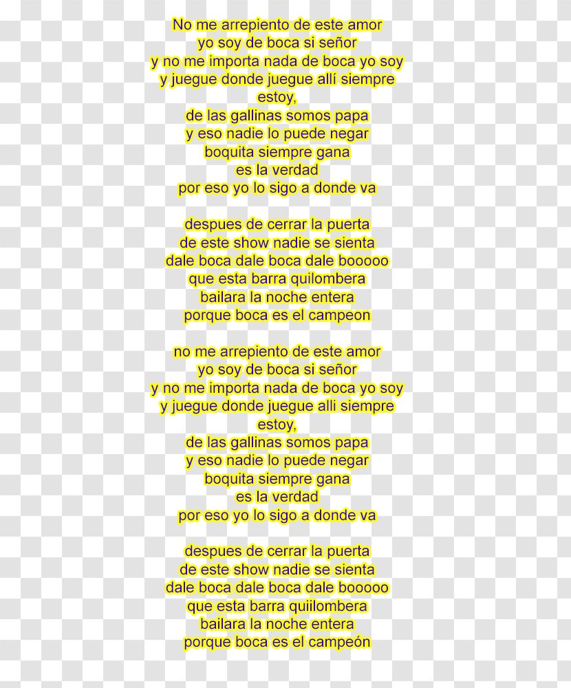 Song No Me Arrepiento De Este Amor Lyrics Love - Boca Juniors Transparent PNG
