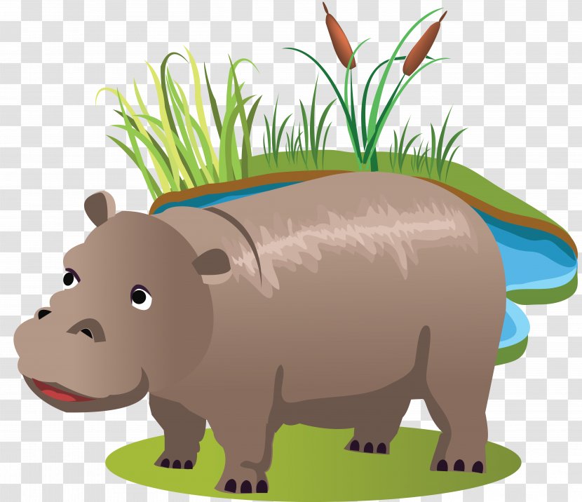 Lake Como Pond Clip Art - Grass - Hippo Transparent PNG
