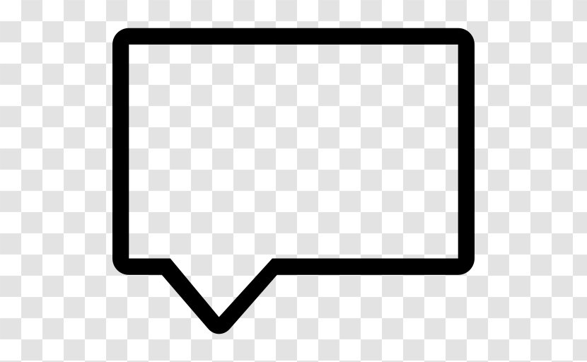 Speech Balloon Rectangle Bubble - Black And White - Shape Transparent PNG