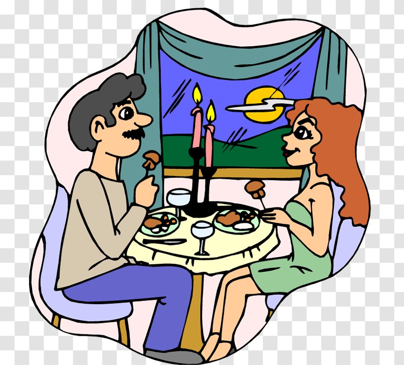 Clip Art Couples Dinner Dining Room - Artwork - Dine Cliparts Transparent PNG