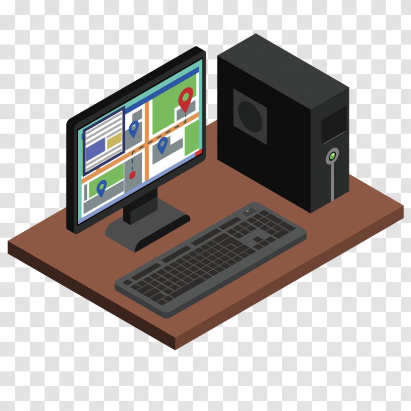 Laptop Computer Keyboard Desktop - Vector Model Transparent PNG