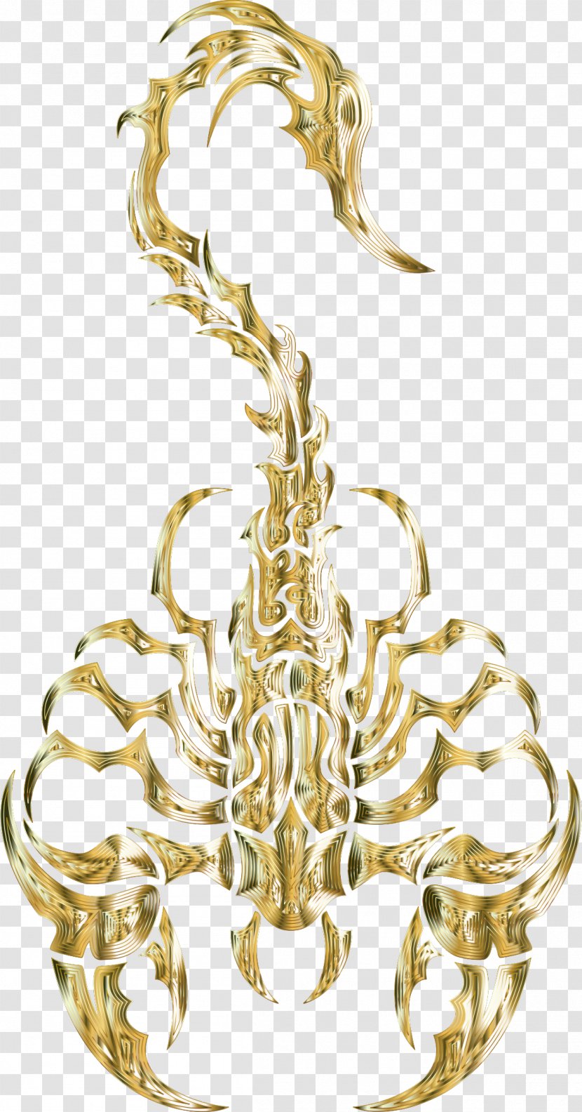 Scorpions Best Gold Drawing - Body Jewelry - Sleek Transparent PNG