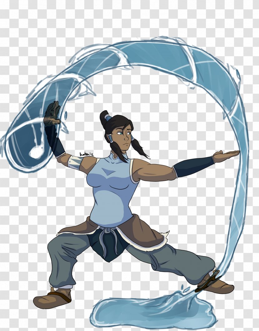 Korra Sokka Drawing Waterbending - Fictional Character - Dynamic Water Law Transparent PNG