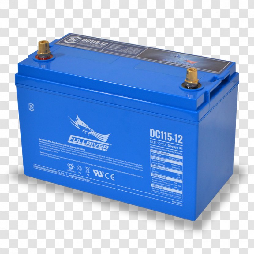 VRLA Battery Deep-cycle Fullriver DC105-12 AGM Sealed 12V 105Ah Electric Ampere Hour - Voltage Converter - Deep Cycle Transparent PNG