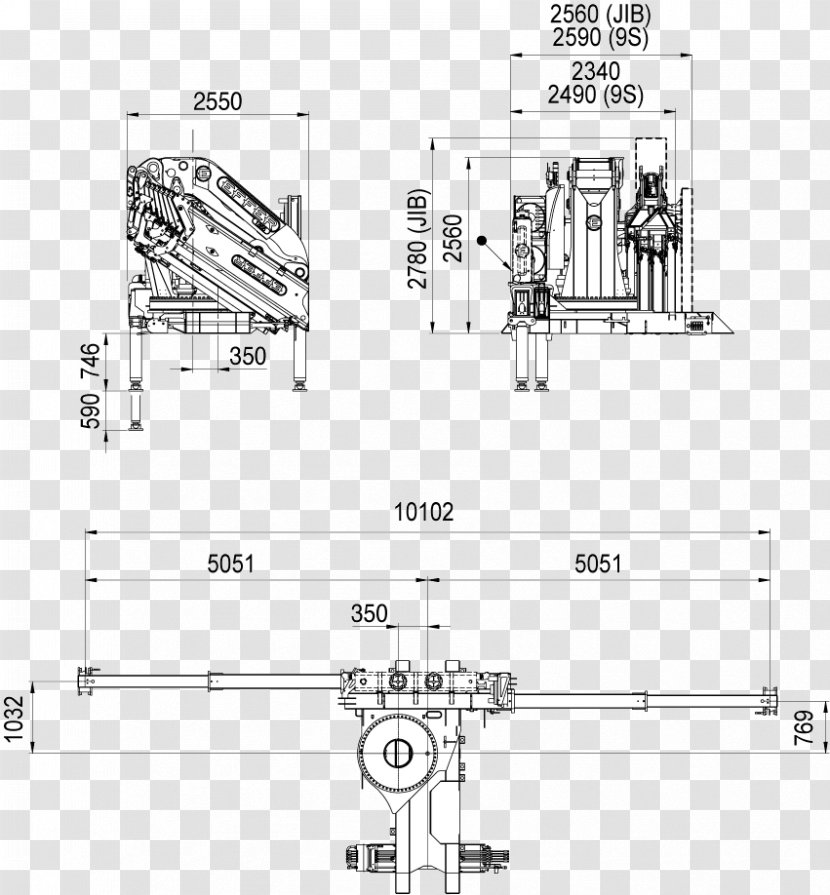 Technical Drawing Diagram Engineering - Structure - Truck Crane Transparent PNG