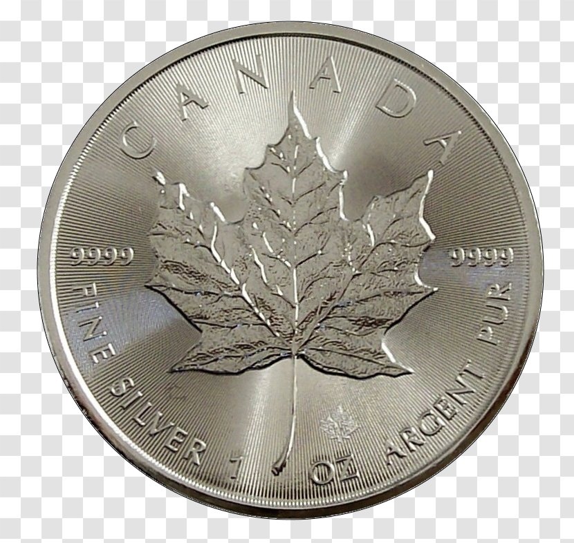 Coin Silver Ounce Metal Canada - Maple Leaf - Fresh Leaves Transparent PNG