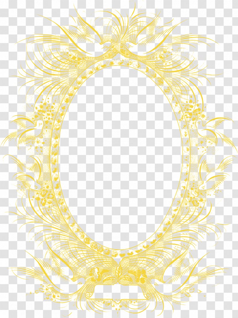 Picture Frame Yellow Feather Pattern - Orange Transparent PNG