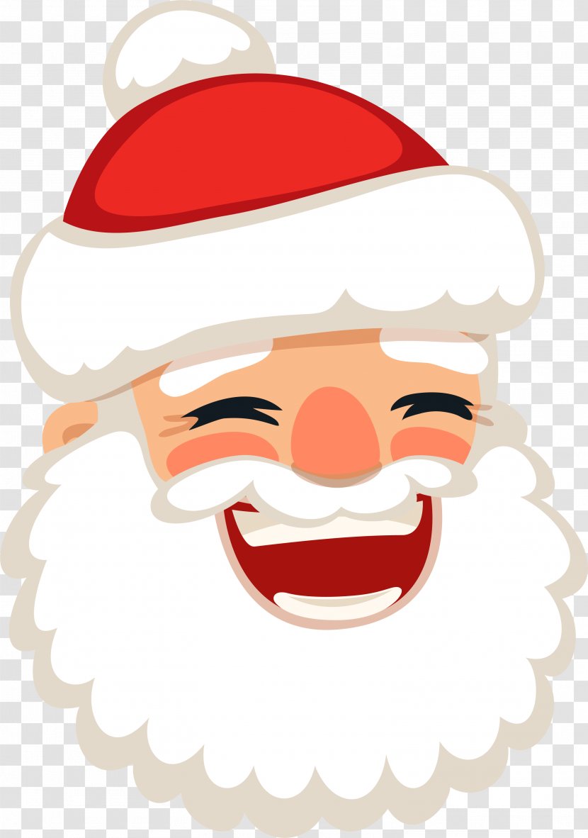 Santa Claus Laughter Christmas Clip Art - Smile - Laughing, Transparent PNG