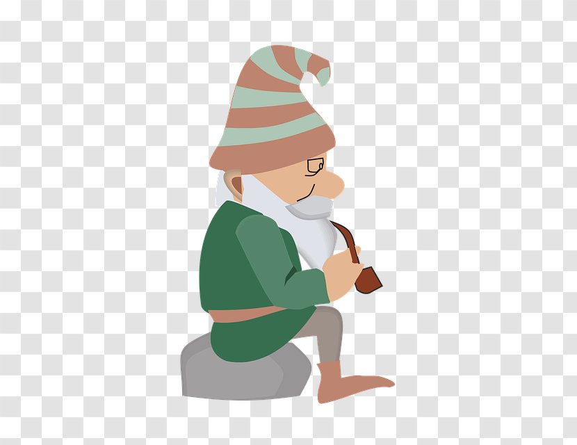 Christmas Elf Cartoon - Kneeling Garden Gnome Transparent PNG