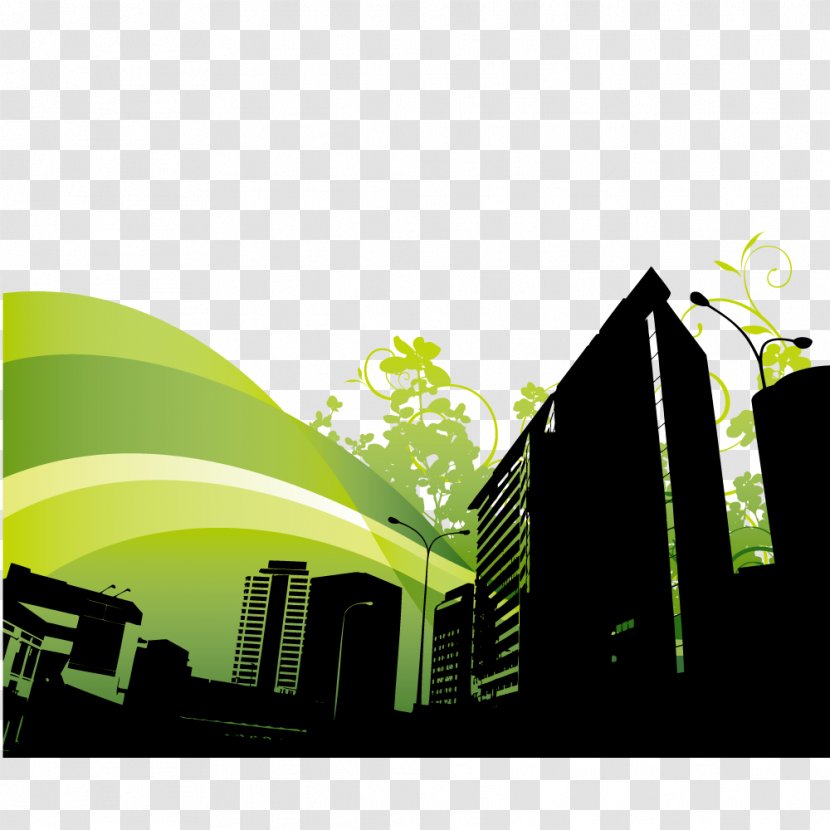 Color Wallpaper - Point - Hand-painted City Illustration Transparent PNG