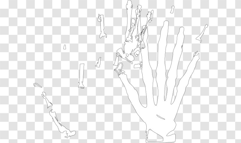 Black And White Graphic Design Shoe - Symmetry - Skeleton Hand Cliparts Transparent PNG
