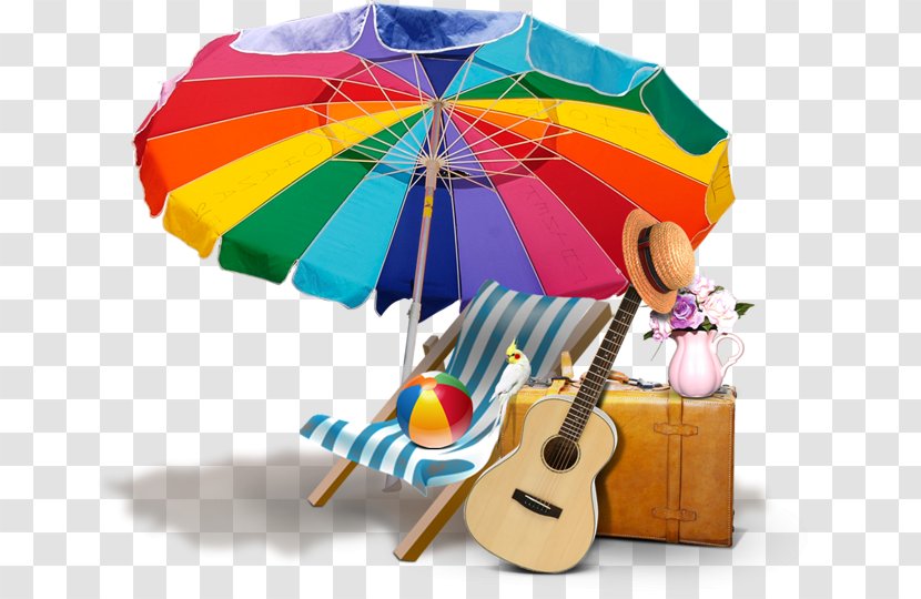Sandy Beach Icon - Umbrella - Parasol Seaside Decorative Elements Transparent PNG