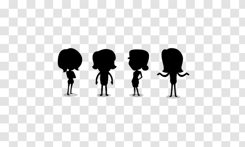 Black & White - M - Human Behavior Silhouette Cartoon Transparent PNG