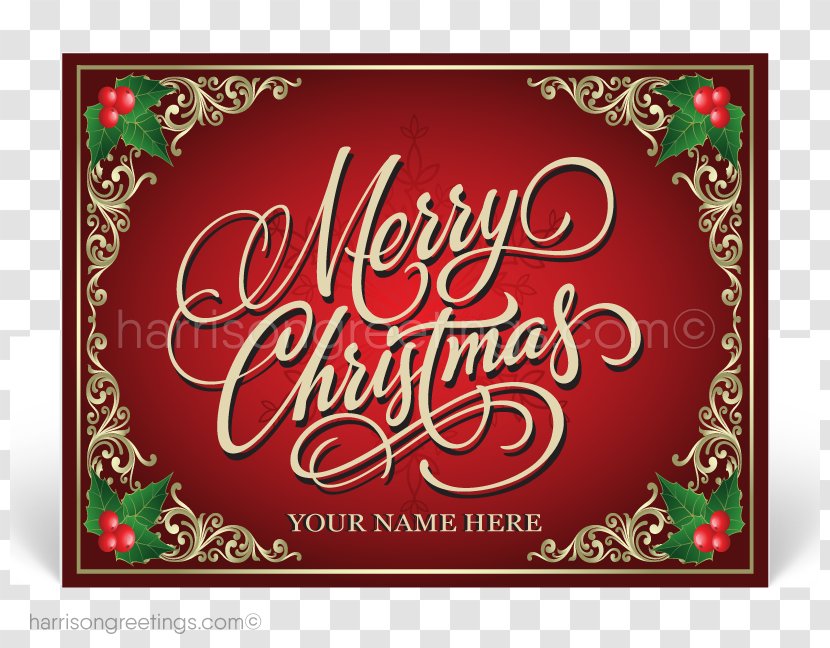 Christmas Card Greeting & Note Cards Post Day Santa Claus - Calligraphy Transparent PNG