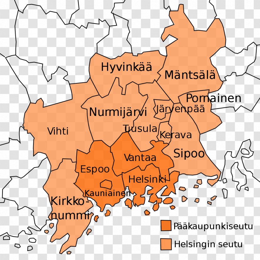 Espoo Vantaa Kerava Capital Region Map-Kirkko - Greater Helsinki - Area Transparent PNG