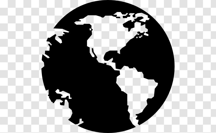 Earth Cartoon Drawing - Blackandwhite - Logo Transparent PNG