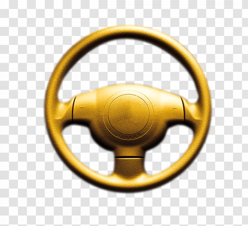 Car Steering Wheel - Golden Transparent PNG