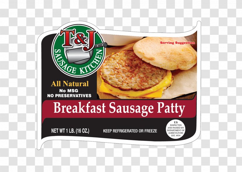 Junk Food Breakfast Sausage Bratwurst Recipe - Patties Transparent PNG