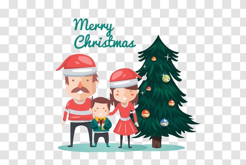 Christmas Tree Family Illustration - Holiday - Trees And Transparent PNG