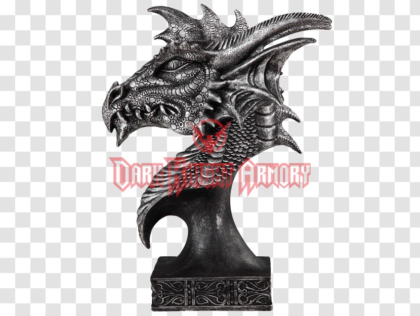 Sculpture Figurine Statue Dragon Grey - Head Transparent PNG