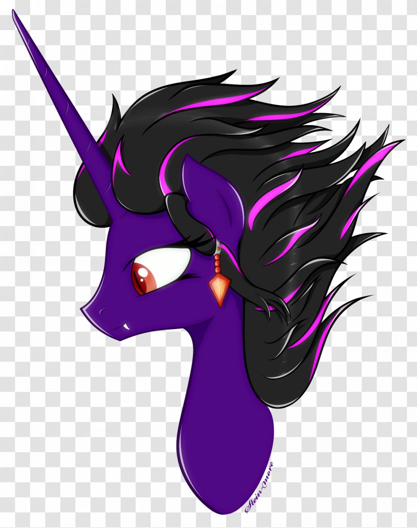 Horse Illustration Cartoon Purple Legendary Creature - Mythical Transparent PNG