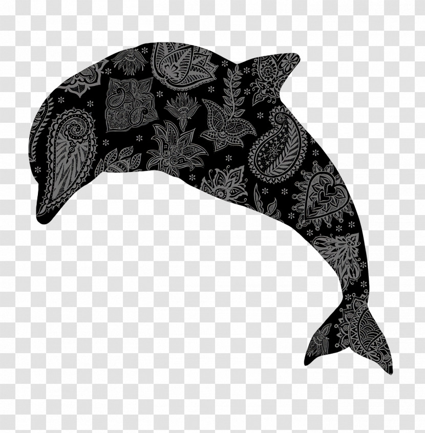 Dolphin Black & White / M Pattern Transparent PNG