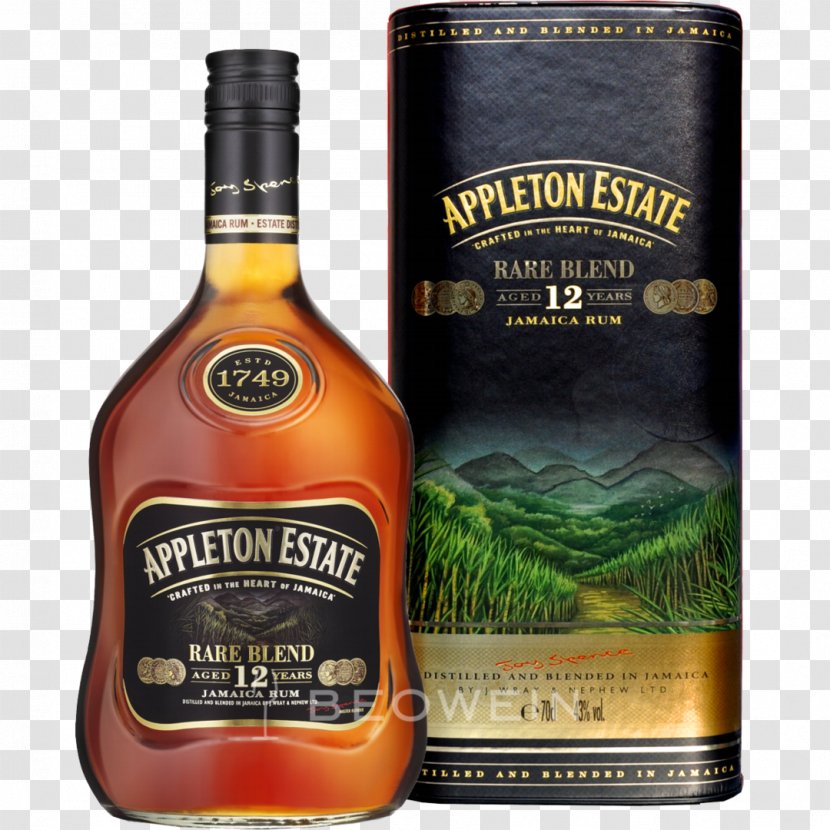 Rum Distilled Beverage Wine Appleton Estate Whiskey - Label Transparent PNG
