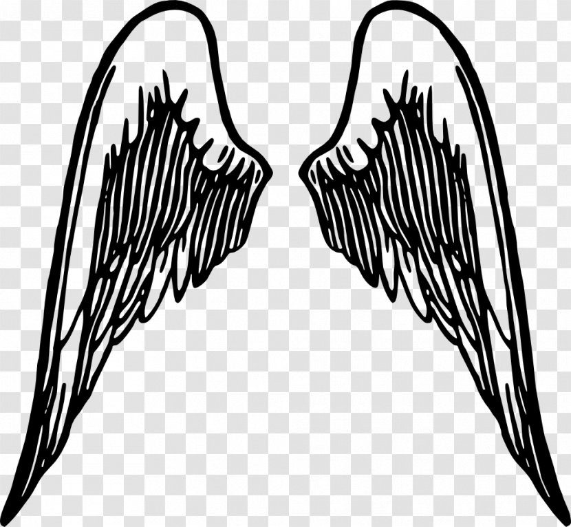 Drawing Angel Clip Art - Monochrome Photography - Wing Clipart Transparent PNG