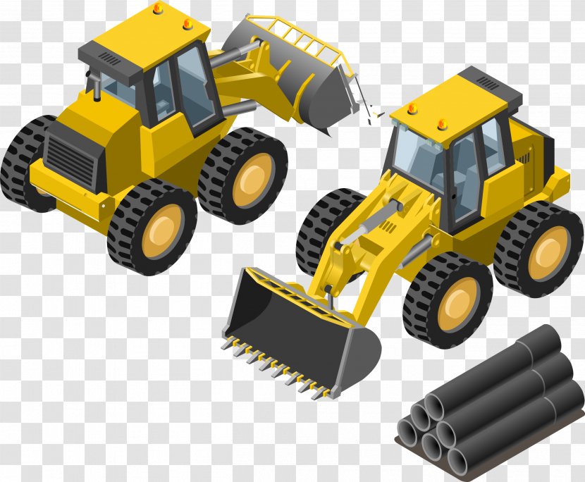 Machine Architectural Engineering - Vehicle - Vector Material Traffic Machinery Bulldozers Transparent PNG