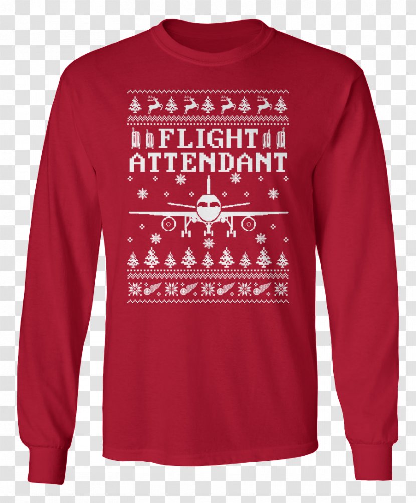 Christmas Jumper T-shirt Sweater Sleeve - Flight Attendent Transparent PNG