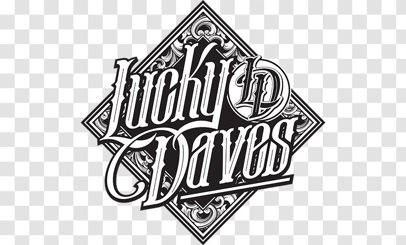 Logo Lucky Daves Font Lettering Drawing - Monochrome Transparent PNG