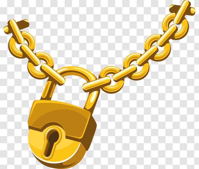 Chain Lock Clip Art - Pattern - Gold Chains Transparent PNG