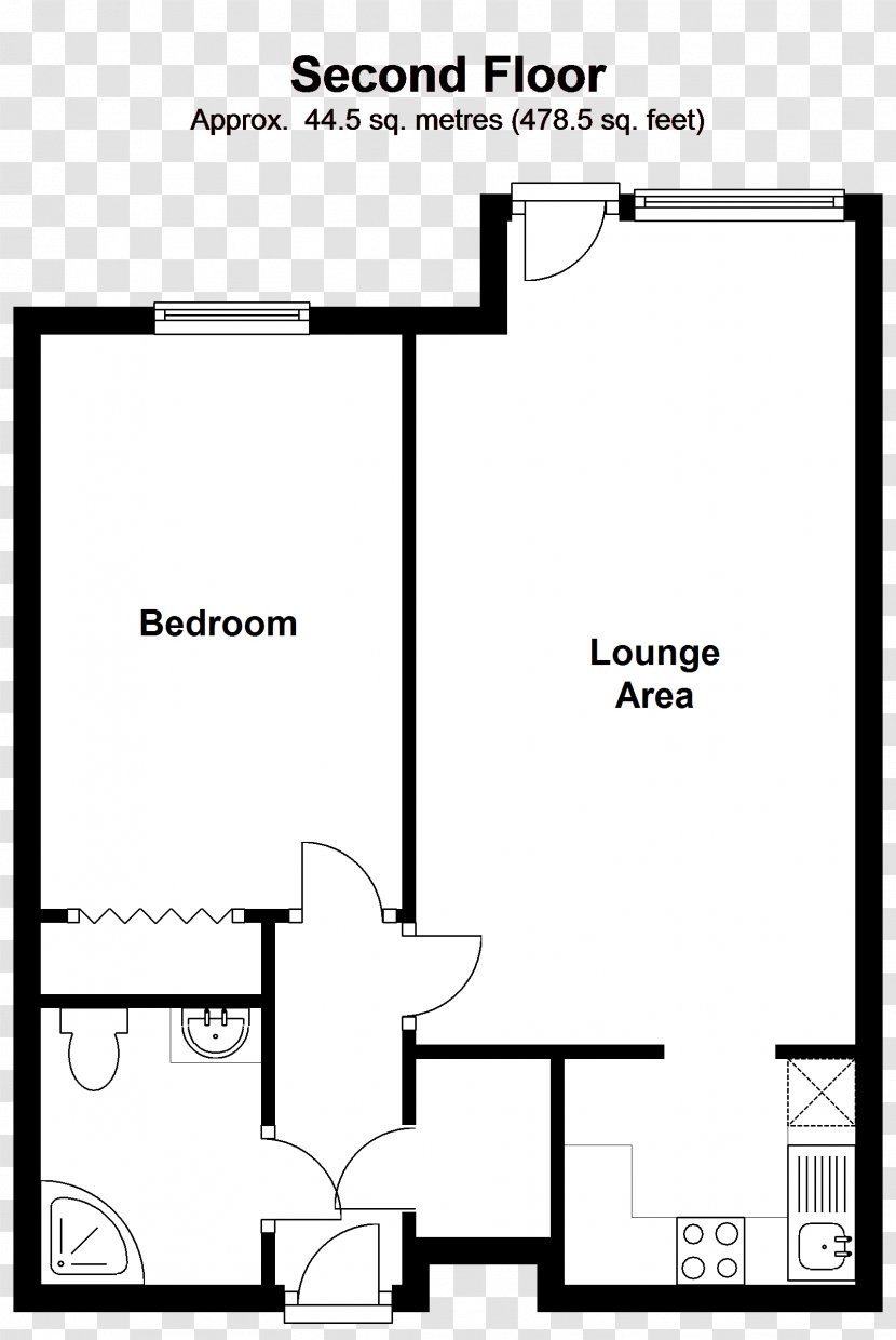 Floor Plan Leed Street Terraced House - Monochrome Photography Transparent PNG