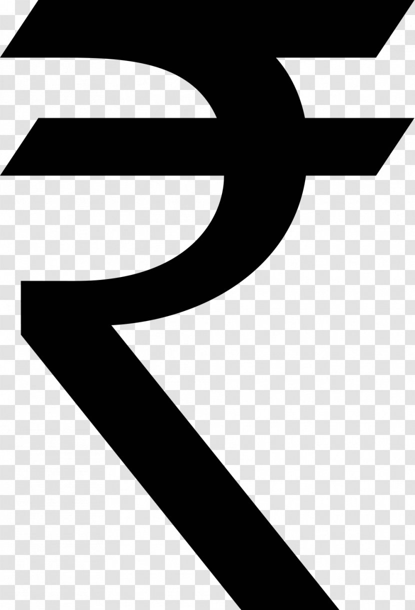 Indian Rupee Sign - Black And White - Rupees Symbol Clip Art Transparent PNG